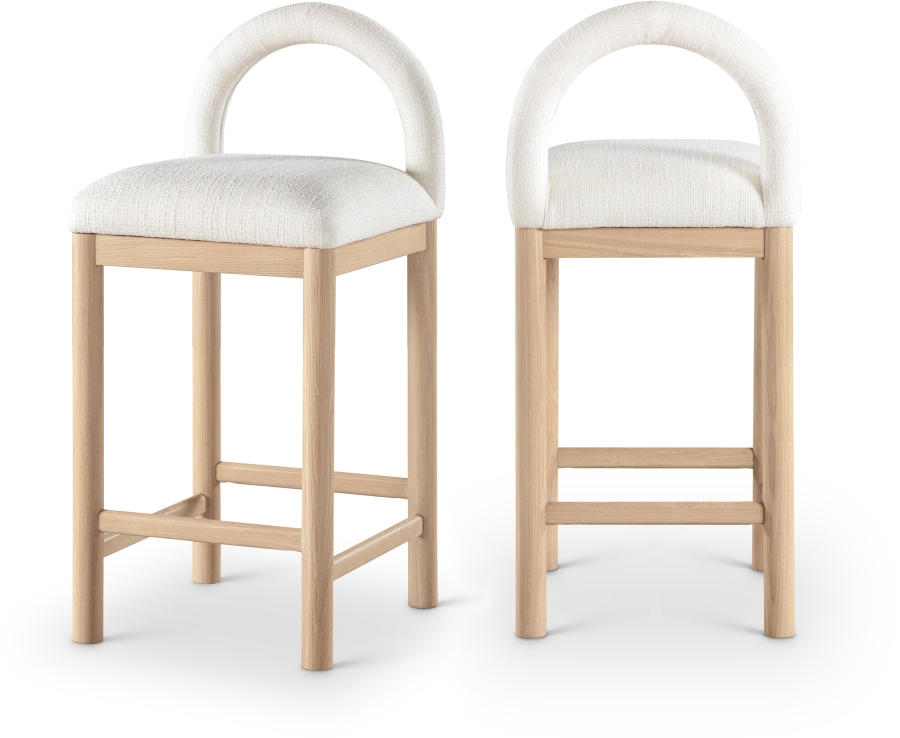 Conrad Linen Textured Fabric Upholstered Counter Stool