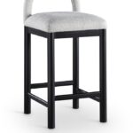 Conrad Linen Textured Fabric Upholstered Counter Stool
