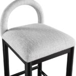 Conrad Linen Textured Fabric Upholstered Counter Stool