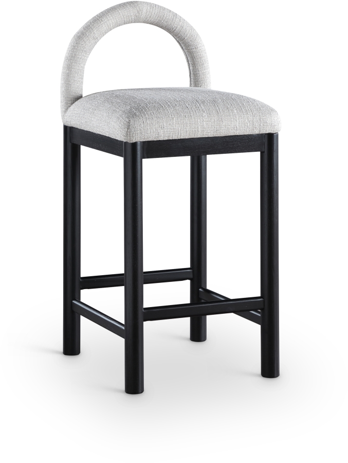 Conrad Linen Textured Fabric Upholstered Counter Stool