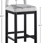 Conrad Linen Textured Fabric Upholstered Counter Stool