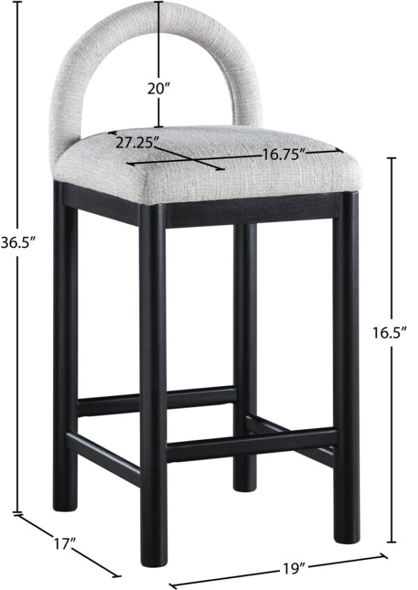 Conrad Linen Textured Fabric Upholstered Counter Stool
