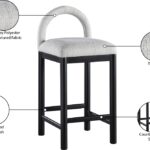 Conrad Linen Textured Fabric Upholstered Counter Stool