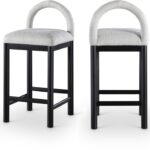 Conrad Linen Textured Fabric Upholstered Counter Stool