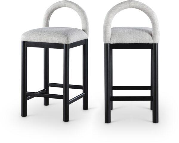 Conrad Linen Textured Fabric Upholstered Counter Stool