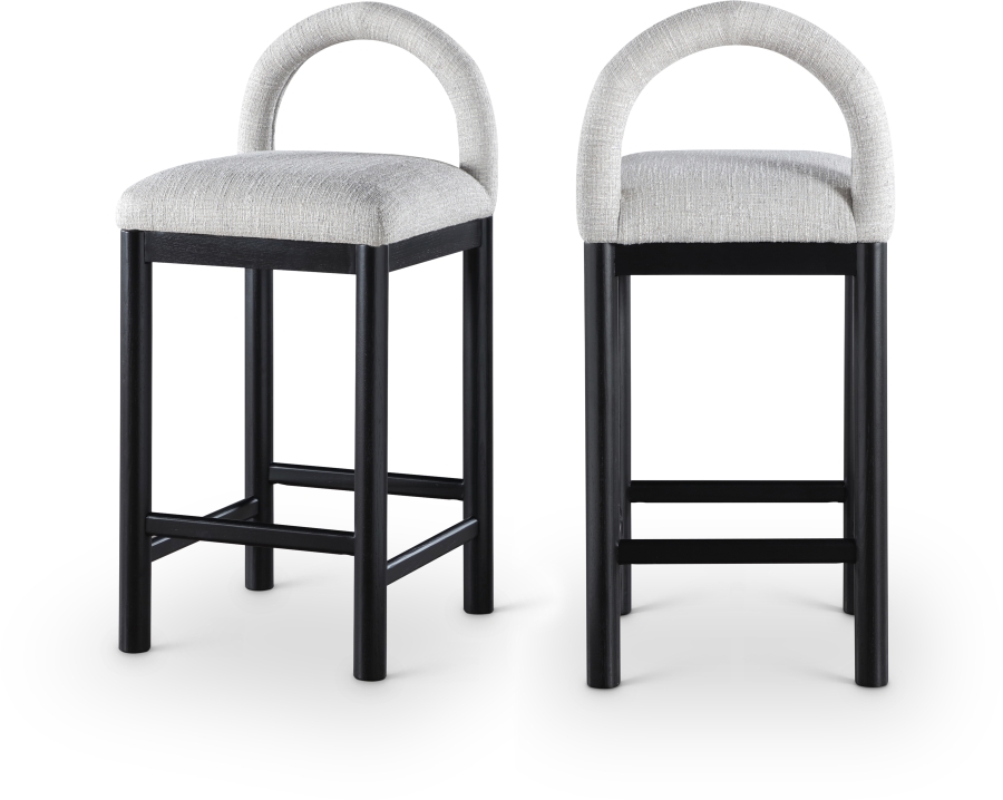 Conrad Linen Textured Fabric Upholstered Counter Stool