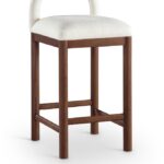 Conrad Linen Textured Fabric Upholstered Counter Stool