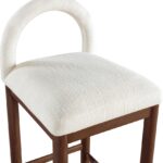 Conrad Linen Textured Fabric Upholstered Counter Stool