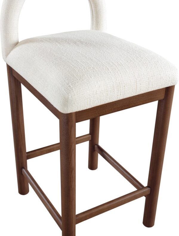 Conrad Linen Textured Fabric Upholstered Counter Stool