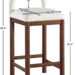 Conrad Linen Textured Fabric Upholstered Counter Stool