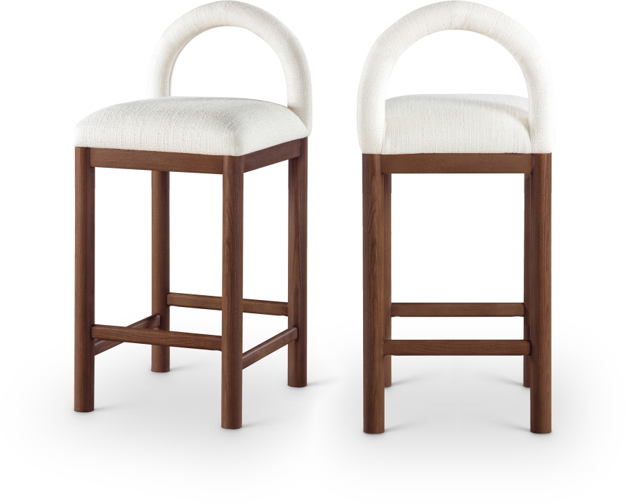 Conrad Linen Textured Fabric Upholstered Counter Stool