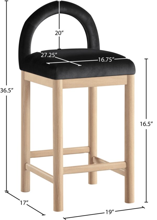 Conrad Velvet Upholstered Counter Stool