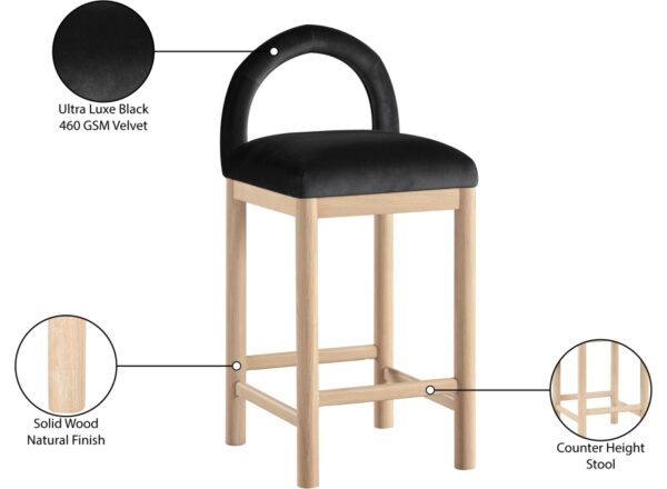 Conrad Velvet Upholstered Counter Stool