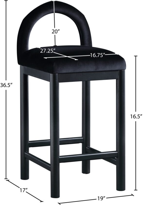 Conrad Velvet Upholstered Counter Stool