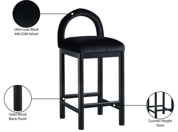 Conrad Velvet Upholstered Counter Stool