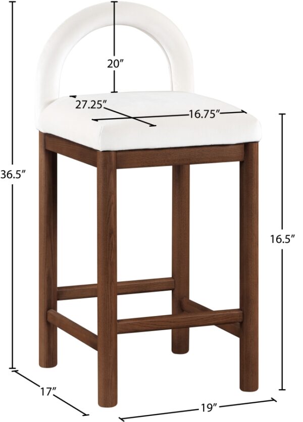 Conrad Velvet Upholstered Counter Stool