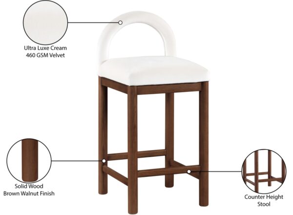 Conrad Velvet Upholstered Counter Stool