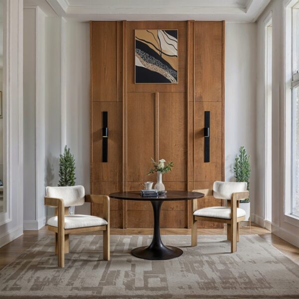 Sacha Linen Textured Fabric Upholstered Dining Chair