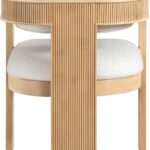 Sacha Linen Textured Fabric Upholstered Dining Chair