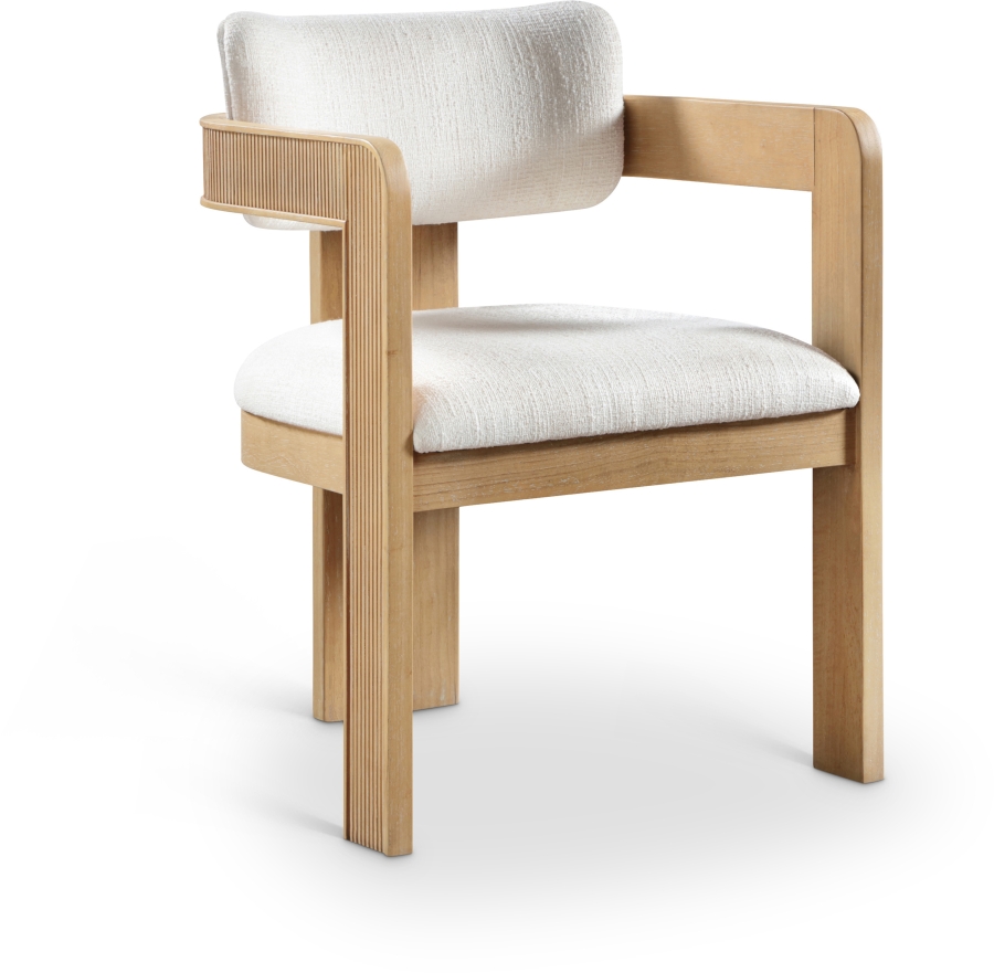 Sacha Linen Textured Fabric Upholstered Dining Chair