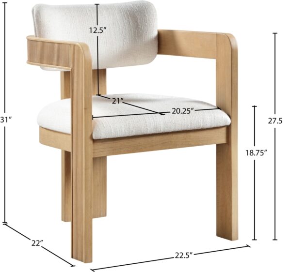 Sacha Linen Textured Fabric Upholstered Dining Chair
