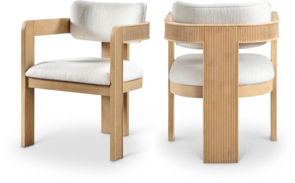 Sacha Linen Textured Fabric Upholstered Dining Chair