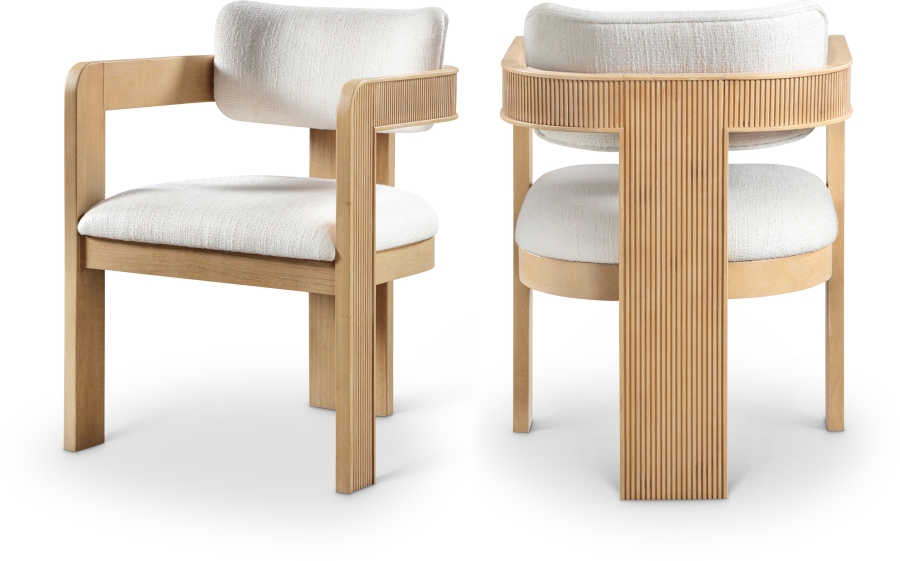 Sacha Linen Textured Fabric Upholstered Dining Chair