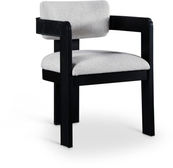 Sacha Linen Textured Fabric Upholstered Dining Chair