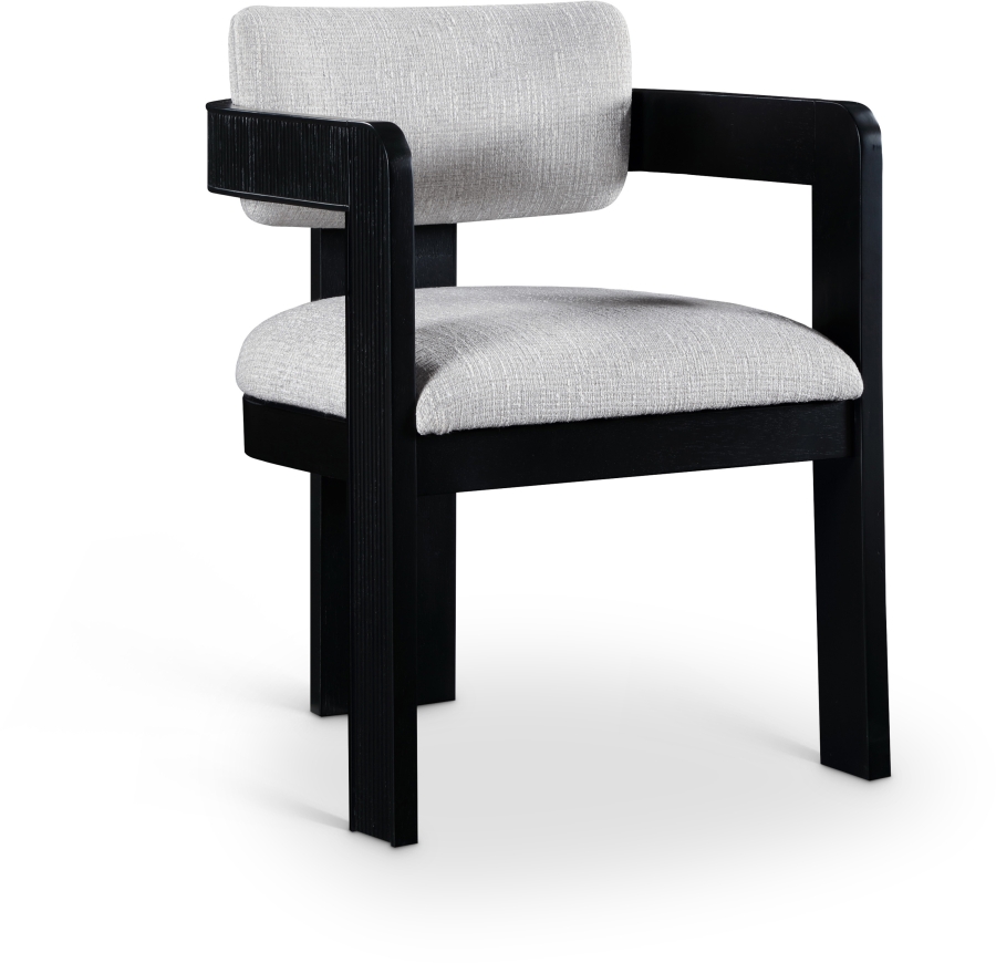 Sacha Linen Textured Fabric Upholstered Dining Chair