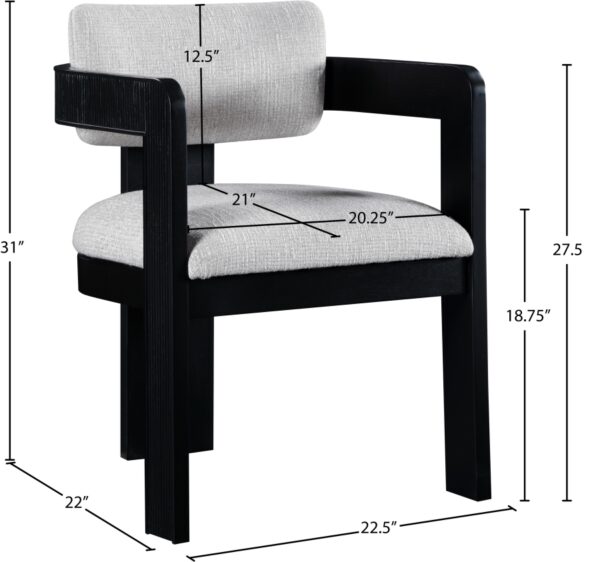 Sacha Linen Textured Fabric Upholstered Dining Chair