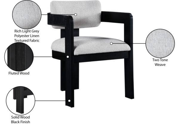 Sacha Linen Textured Fabric Upholstered Dining Chair