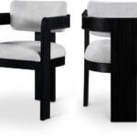 Sacha Linen Textured Fabric Upholstered Dining Chair