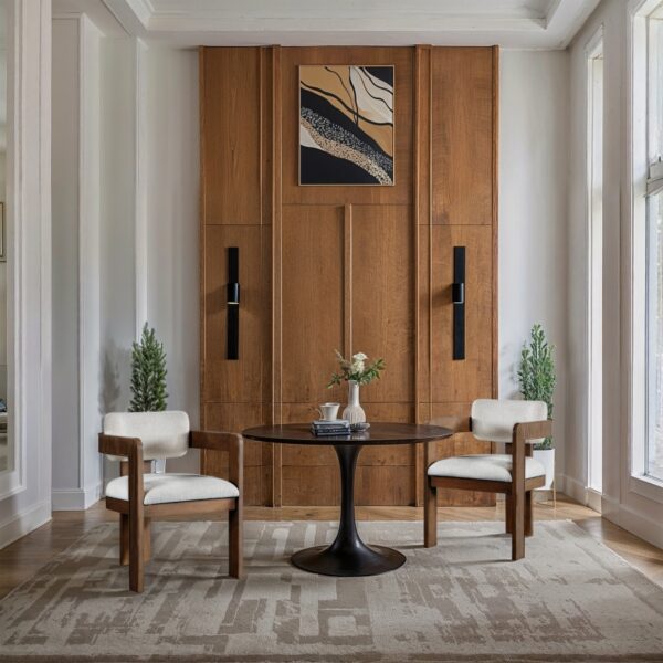 Sacha Linen Textured Fabric Upholstered Dining Chair
