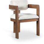 Sacha Linen Textured Fabric Upholstered Dining Chair
