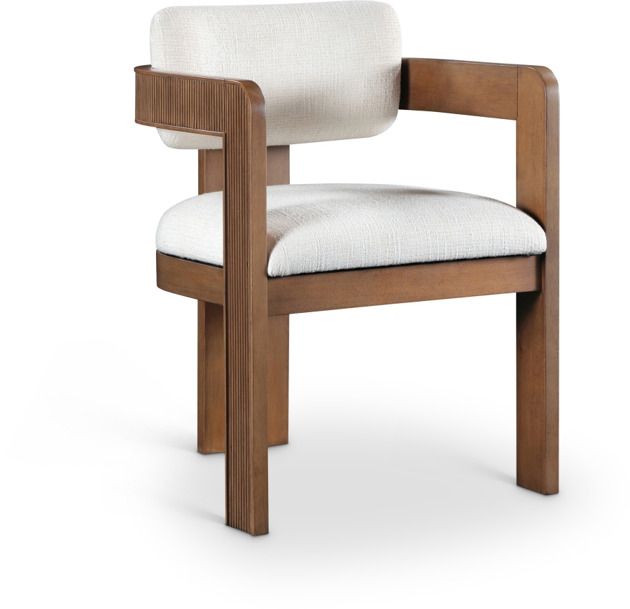 Sacha Linen Textured Fabric Upholstered Dining Chair