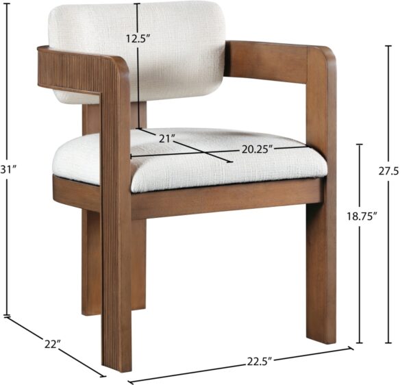 Sacha Linen Textured Fabric Upholstered Dining Chair