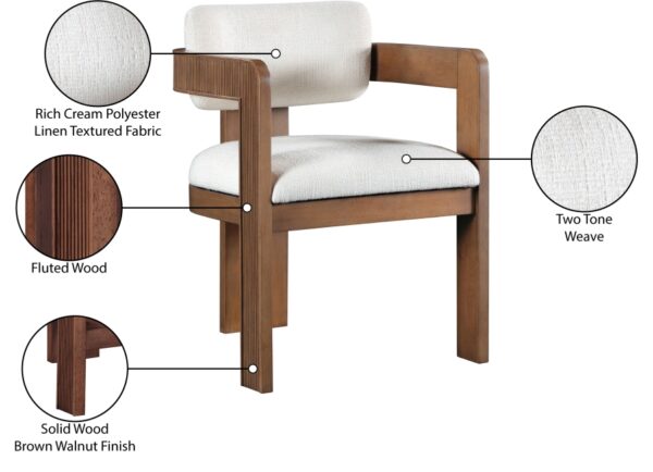 Sacha Linen Textured Fabric Upholstered Dining Chair