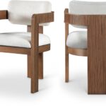 Sacha Linen Textured Fabric Upholstered Dining Chair
