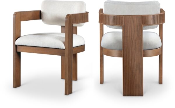 Sacha Linen Textured Fabric Upholstered Dining Chair