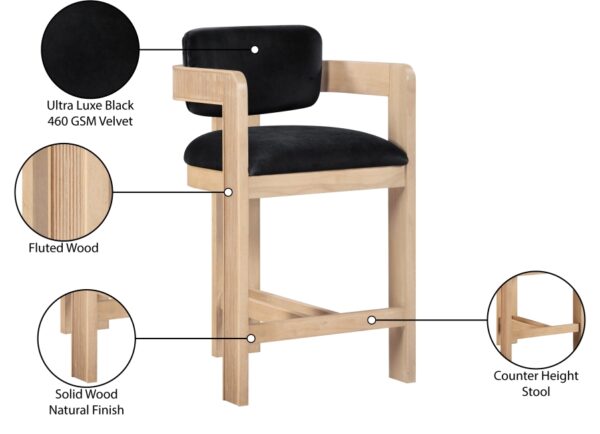 Sacha Velvet Upholstered Counter Stool