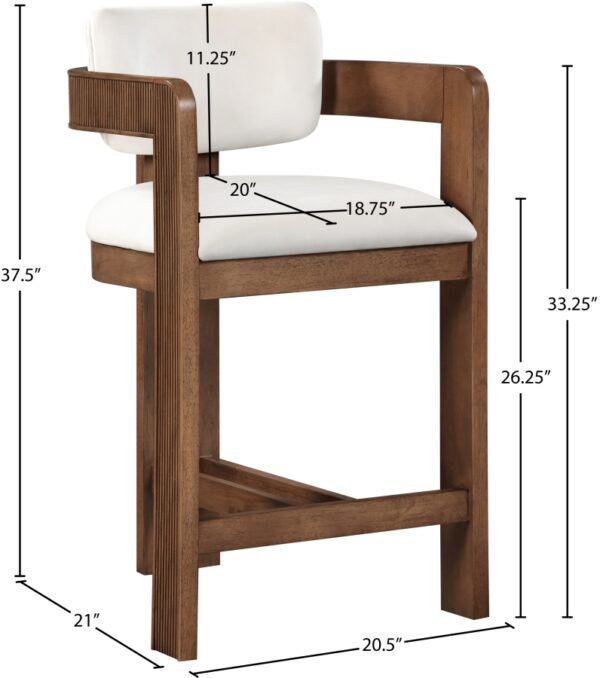 Sacha Velvet Upholstered Counter Stool