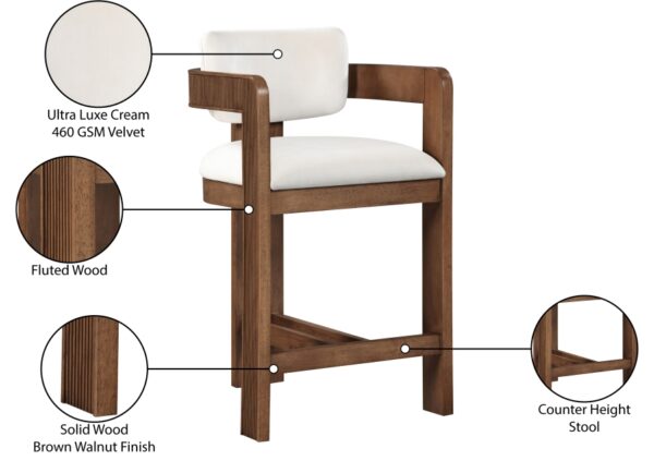 Sacha Velvet Upholstered Counter Stool