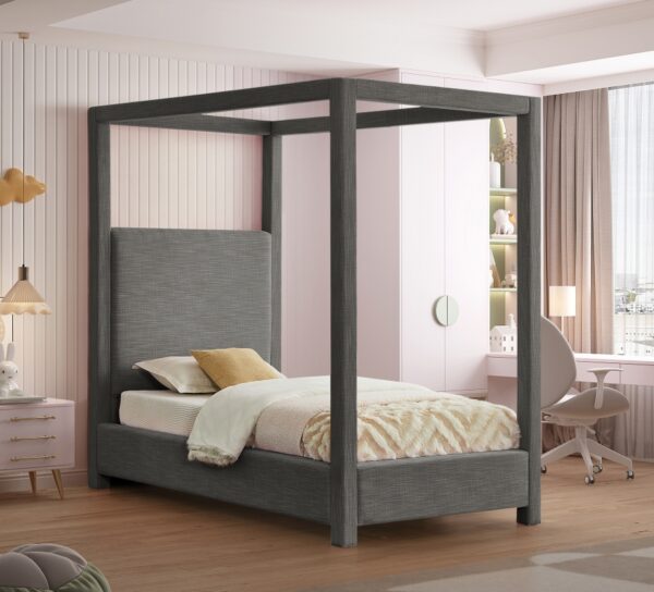 Emerson Linen Textured Fabric Upholstered Bed
