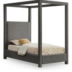 Emerson Linen Textured Fabric Upholstered Bed