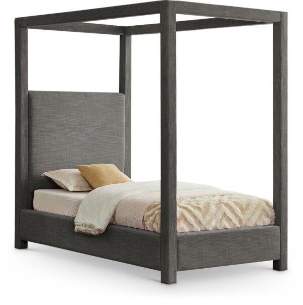 Emerson Linen Textured Fabric Upholstered Bed