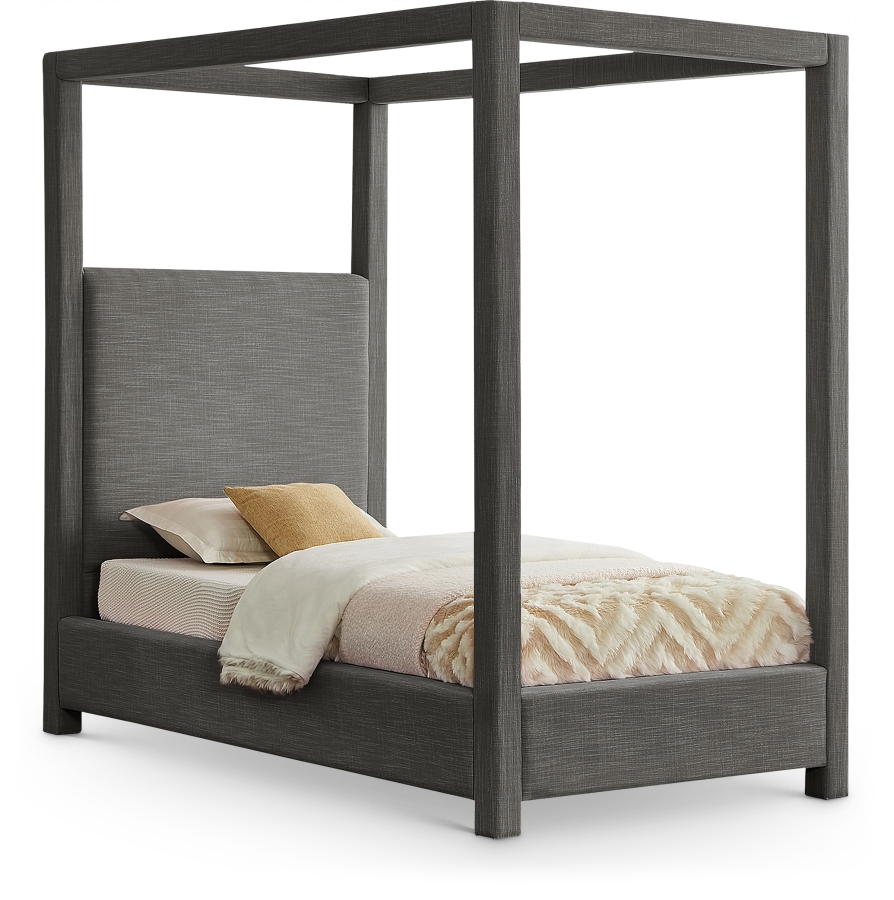 Emerson Linen Textured Fabric Upholstered Bed