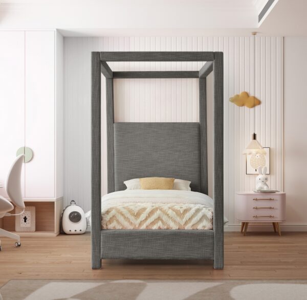 Emerson Linen Textured Fabric Upholstered Bed
