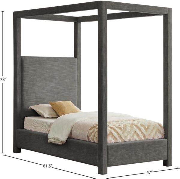 Emerson Linen Textured Fabric Upholstered Bed