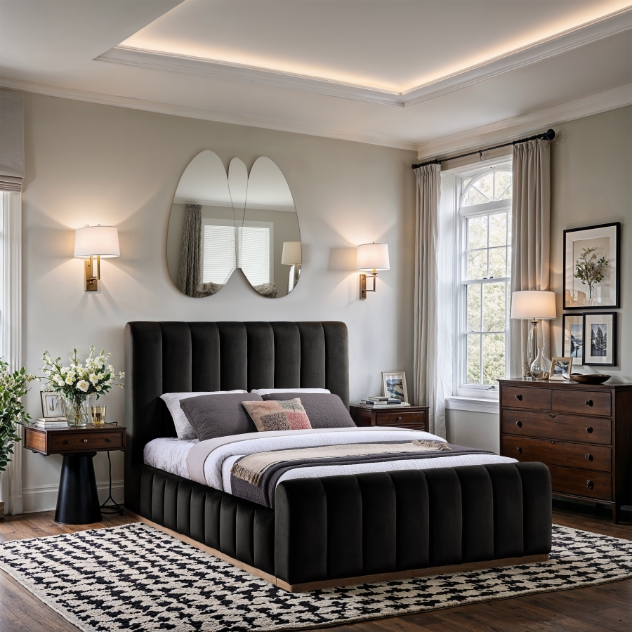 Amara Velvet Upholstered Bed