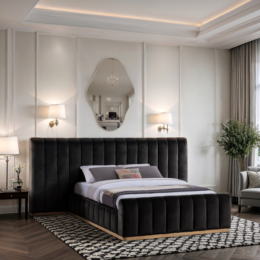 Amara Velvet Upholstered Bed